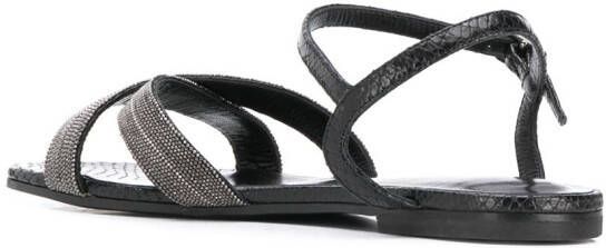 Fabiana Filippi embellished snake-effect sandals Black