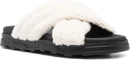 Fabiana Filippi faux-shearling leather slides White