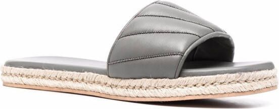 Fabiana Filippi leather-strap espadrille sandals Grey