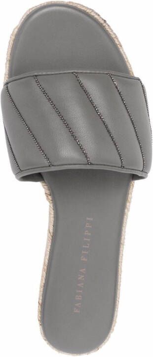 Fabiana Filippi leather-strap espadrille sandals Grey