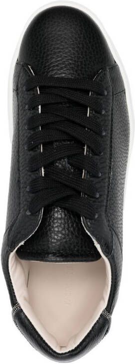Fabiana Filippi pebbled-texture lace-up sneakers Black