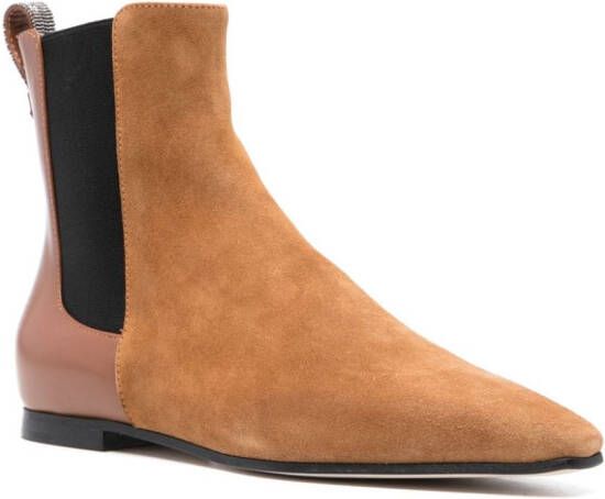 Fabiana Filippi pointed-toe flat ankle boots Brown