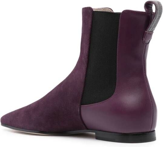 Fabiana Filippi pointed-toe flat ankle boots Purple