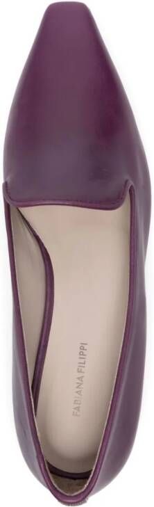 Fabiana Filippi rhinestone-embellished leather loafers Purple