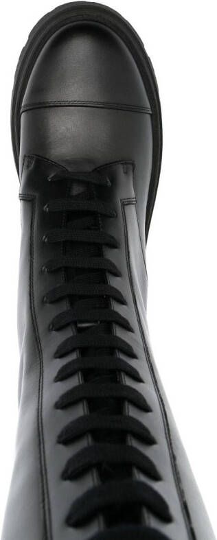 Fabiana Filippi round-toe lace-up leather boots Black