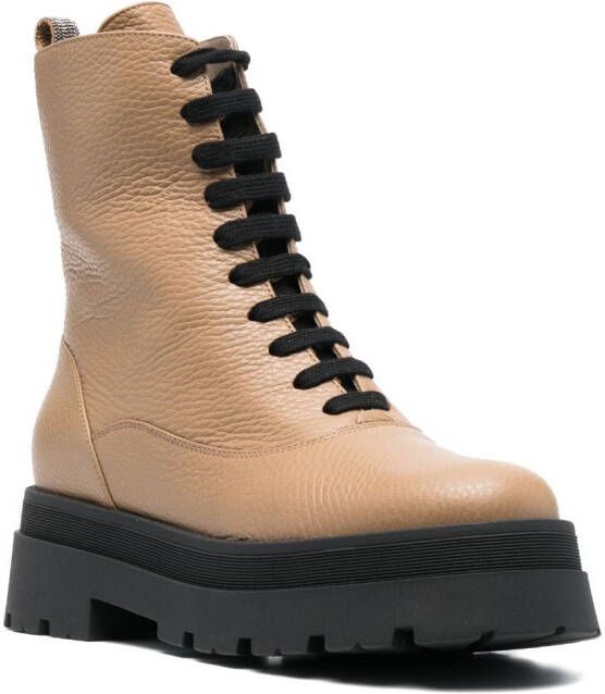 Fabiana Filippi round-toe leather ankle boots Neutrals