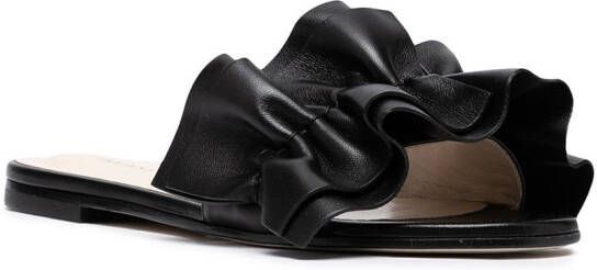 Fabiana Filippi ruffled leather sandals Black