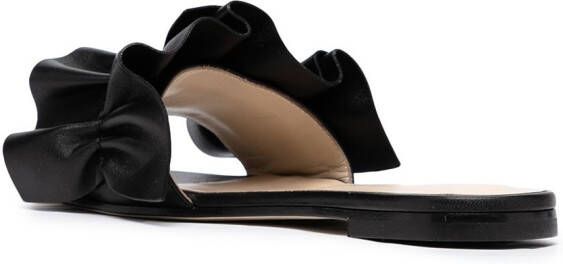 Fabiana Filippi ruffled leather sandals Black