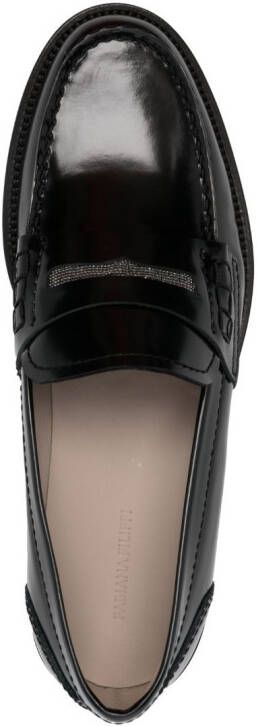Fabiana Filippi slip-on calf leather loafers Black