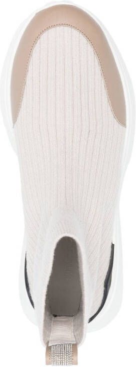 Fabiana Filippi sock-style high-top sneakers Neutrals
