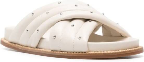 Fabiana Filippi stud-detailed leather slides White