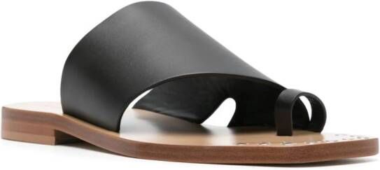 Fabiana Filippi toe-strap leather slides Black