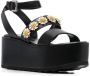 Fabrizio Viti flower-applique detail 80mm sandals Black - Thumbnail 2