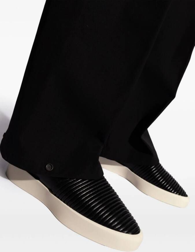 Fear Of God padded leather slippers Black