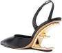 FENDI 100mm sculpted-heel leather pumps Black - Thumbnail 3