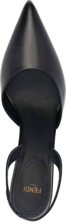 FENDI 100mm sculpted-heel leather pumps Black
