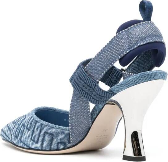 FENDI Colibrì 85mm denim sandals Blue