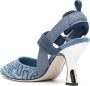 FENDI Colibrì 85mm denim sandals Blue - Thumbnail 3