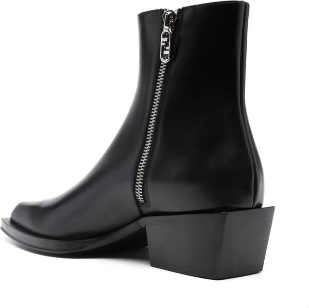 FENDI Cuban-heel leather ankle boots Black