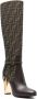 FENDI Delfina 110mm monogram knee-high boots Brown - Thumbnail 2