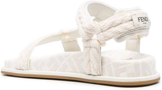 FENDI Feel braided flat sandals White