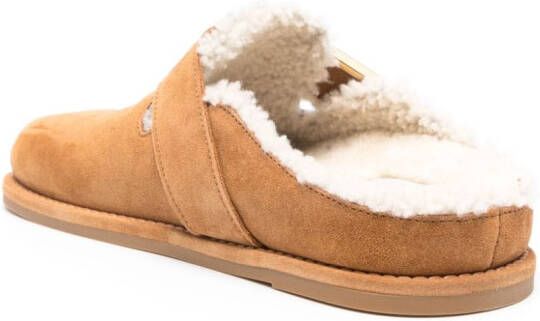 FENDI Feel suede slippers Brown