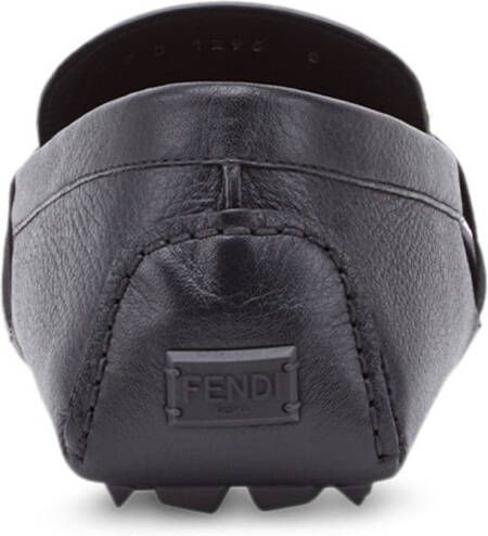 FENDI FF detailed loafers Black