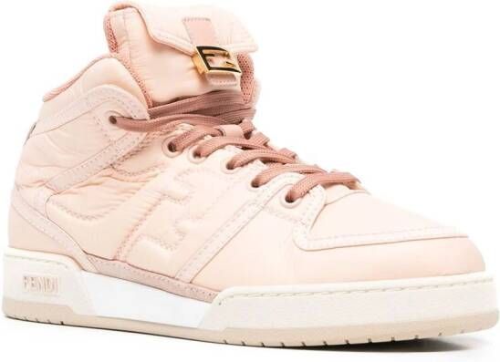 FENDI FF-embossed high-top sneakers Pink