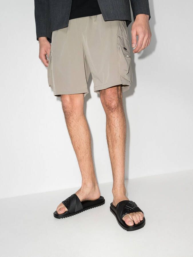 FENDI FF-embossed slides Black