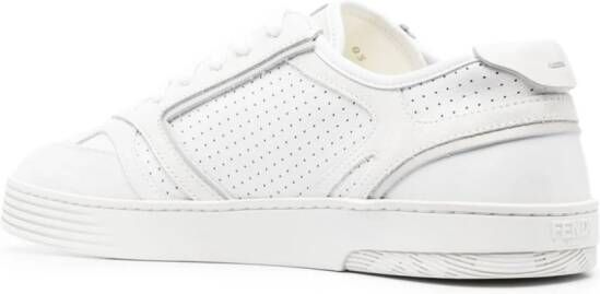 FENDI FF-embroidered lace-up sneakers White