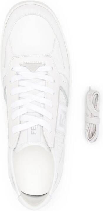 FENDI FF-embroidered lace-up sneakers White