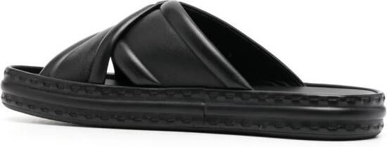 FENDI FF logo-embossed slide sandals Black