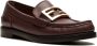 FENDI FF logo-plaque leather loafers Brown - Thumbnail 2