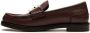 FENDI FF logo-plaque leather loafers Brown - Thumbnail 4