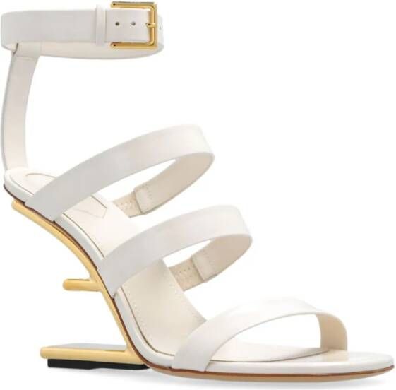 FENDI First 95mm leather sandals White