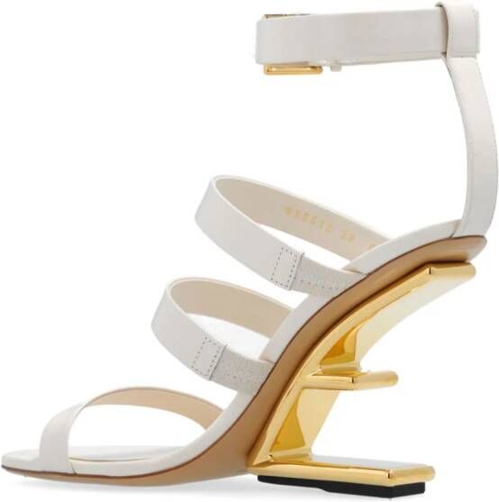 FENDI First 95mm leather sandals White