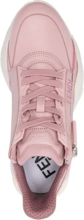 FENDI Flow leather sneakers Pink