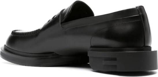 FENDI Frame leather loafers Black