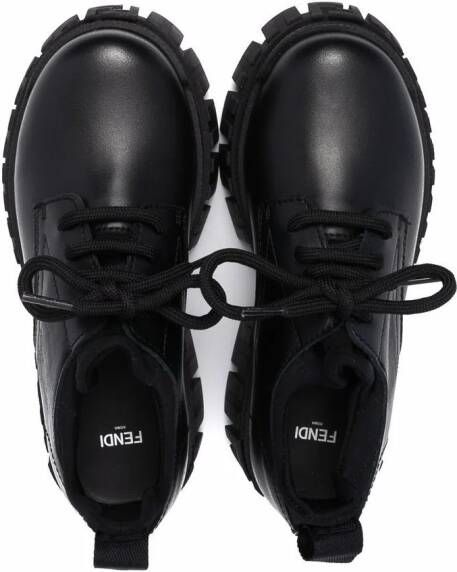 Fendi Kids chunky-sole lace-up boots Black