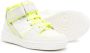 Fendi Kids contrast-trim panelled suede sneakers White - Thumbnail 2