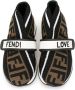 Fendi Kids Fendi Love touch strap sneakers Brown - Thumbnail 3