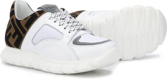 Fendi Kids FF lace-up sneakers White