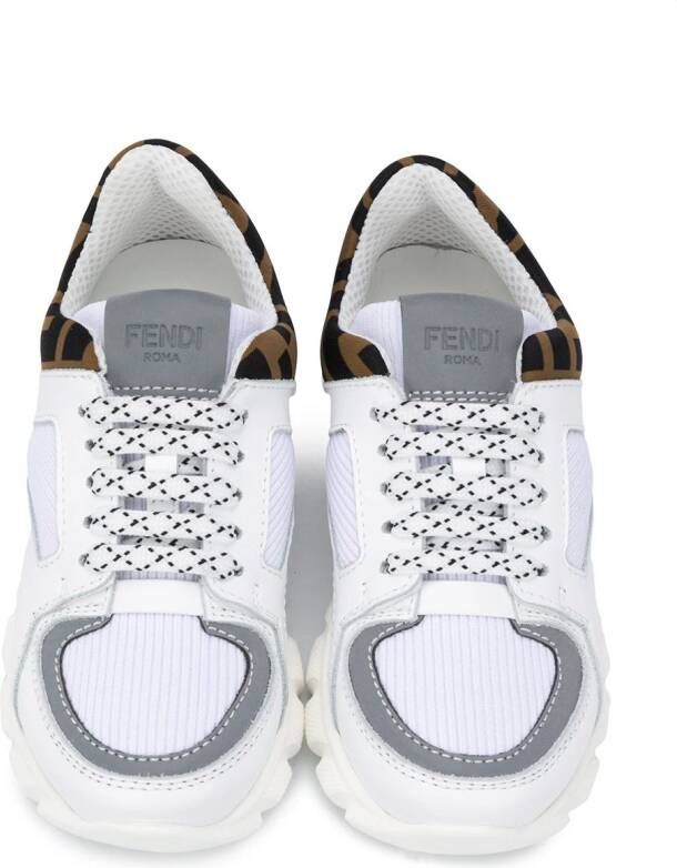 Fendi Kids FF lace-up sneakers White