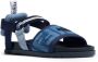 Fendi Kids FF-logo denim sandals Blue - Thumbnail 2