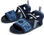 Fendi Kids FF-logo denim sandals Blue - Thumbnail 5