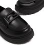 Fendi Kids FF-logo plaque leather loafers Black - Thumbnail 4