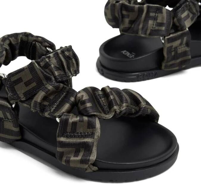 Fendi Kids FF logo-print sandals Black