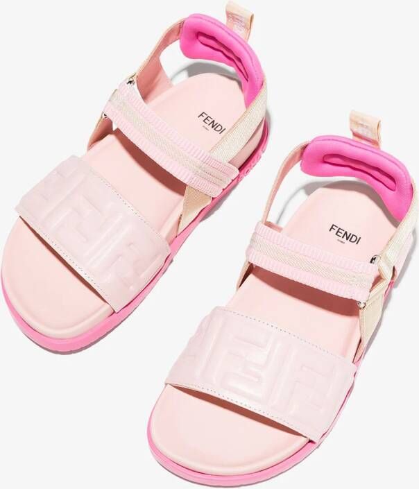 Fendi Kids FF logo-strap sandals Pink