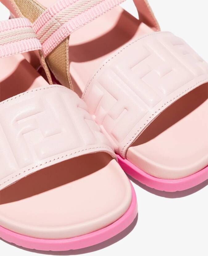 Fendi Kids FF logo-strap sandals Pink