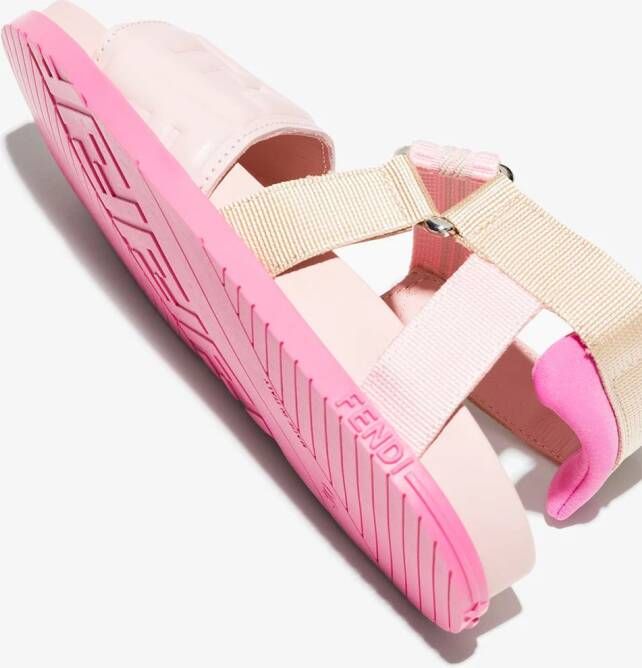 Fendi Kids FF logo-strap sandals Pink